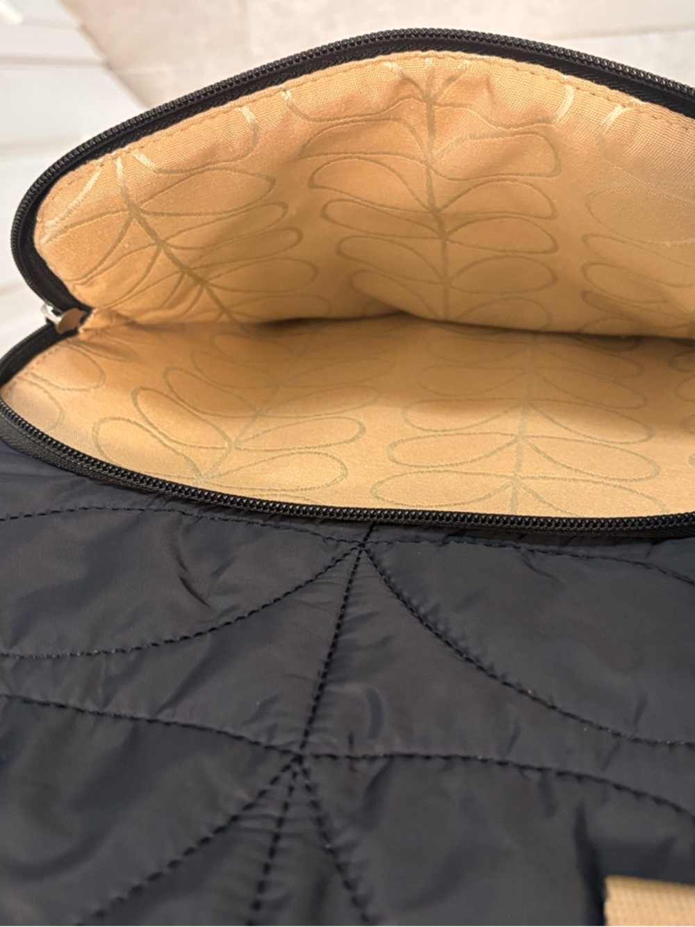 Orla Kiely Quilted Stem Pattern Black Backpack - Picture 5 of 7